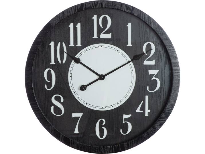 Wanduhr GILDE Wanduhr rund Chicago , schwarz, B:60cm H:60cm, Wanduhren, Wanduhr