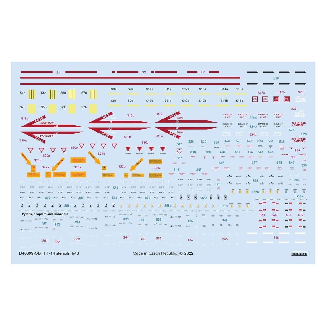 Eduard F-14 stencils for TAMIYA (D48099)