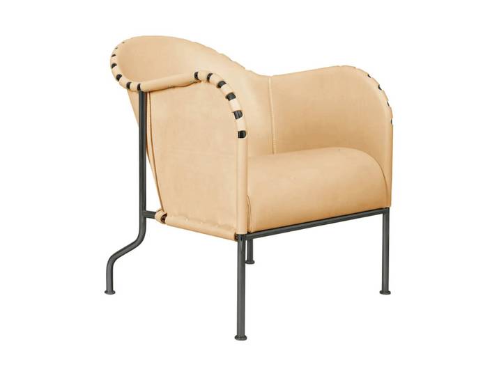 Källemo Fauteuil Bruno Naturel-noir oxydé