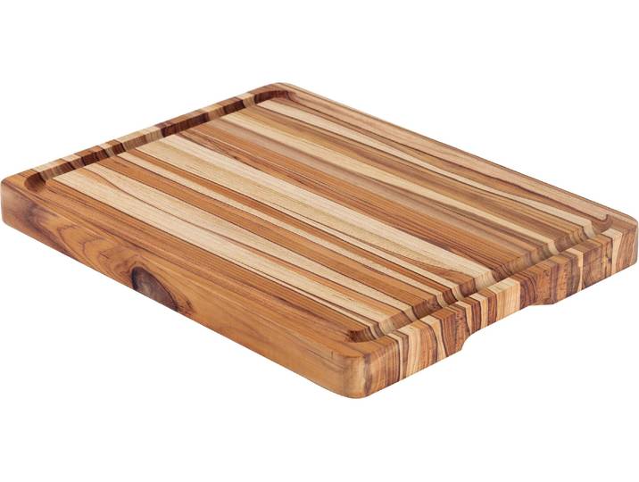 Schneidebrett TRAMONTINA Provence 38 cm x 50 cm , braun, B:38cm H:4cm L:50cm, Teakholz, Schneidebretter, Schneidebrett