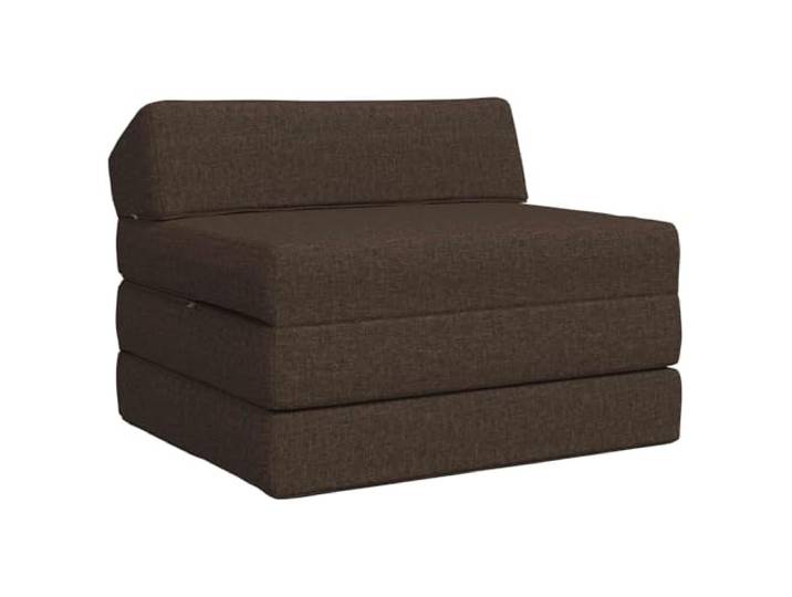 KUTYWEXFM Klappsofa Bett Taupe 200x70x10 cm Stoff Gästebett 1-Sitzer Platzsparende 2-in-1 Bodenmatratze für Wohnzimmer und Schlafzimmer mit weicher Schaumstofffüllung für spontanen Besuch.