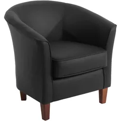 SESSEL Karine Bezug pigmentiertes Nappaleder Buche nussbaum dunkel / schwarz