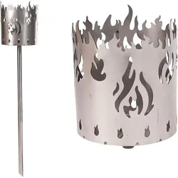 Gartenfackel für draußen Motiv Feuer 1x Brennelement - Holzspäne mit Wachs - Schwedenfackel Pelletfackel Feuersäule Flammschalen Wachsfackel Gartenleuchte