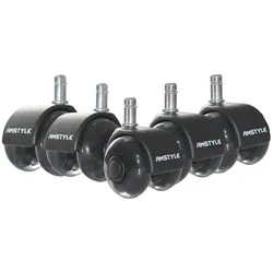 AMSTYLE Universal-Schwerlastrollen 5er Set SPM1.978 Schwarz