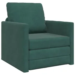 vidaXL Schlafsessel 2-in-1 Dunkelgrün 74x77x81 cm Samt