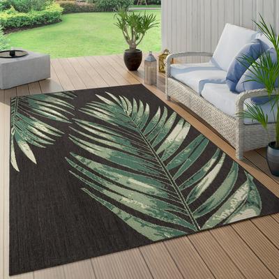 Paco Home Waterproof Outdoor Rug for Patio with Floral Palm Leaf Design