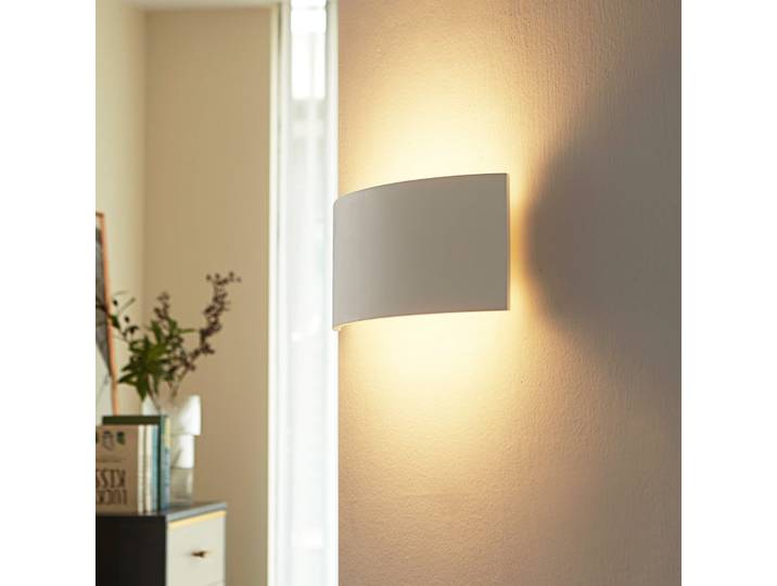 Naike Applique Murale White - Lindby - Couloir - Moderne - Plâtre / argile - Angulaire