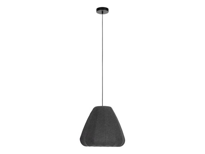 Eglo Suspension luminaire Barlaston\, lustre pour salon et salle à manger lampe de plafond suspendue en tissu gris et métal noir\, douille E27\, Ø 35 cm