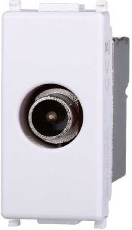 Ettroit Presa Tv Diretta Connettore Maschio Compatibile Vimar Plana Colore Bianco  Ev2250