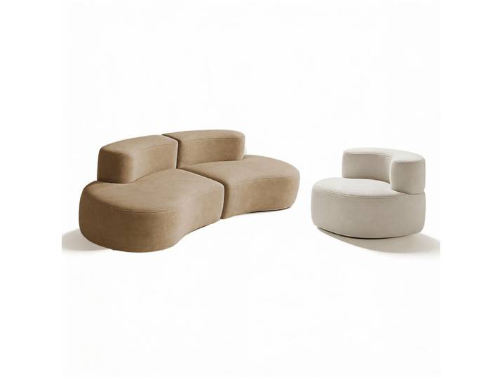 Pack Lounge Canapé et fauteuil - sable et blanc