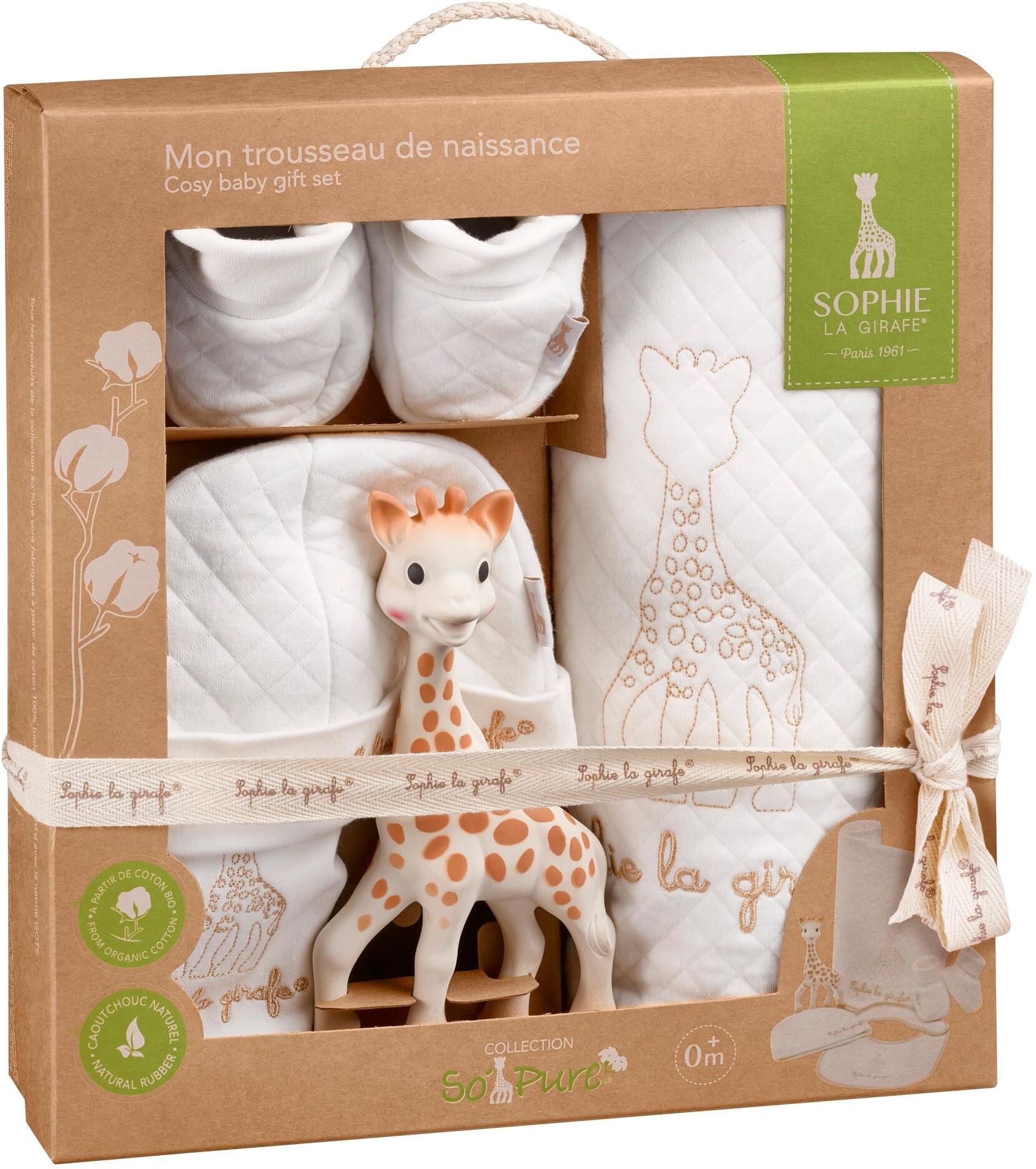 Neugeborenen-Geschenkset SOPHIE LA GIRAFE "Mein erstes Outfit", Jungen, weiss (weiß), Obermaterial: 100% Baumwolle, KOB Set-Artikel Neugeborenen-Geschenkset weiß Einheitsgröße