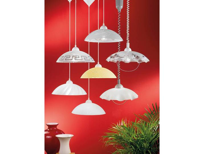 Suspension III Ø 35cm Blanc Matériau : Verre, Matière plastique E27