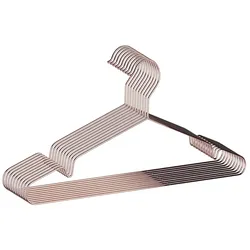 WellHome - Set mit 50 Metallbügeln in Roségold, rutschfest und schmal 42,5x20 cm