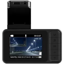 Navitel Camera accessory Compact dashcam with 2K video quality R460 2K (Eingebautes Display, Eingebautes Mikrofon, GPS-Empfänger, 2K), Dashcam, Schwarz, Grau