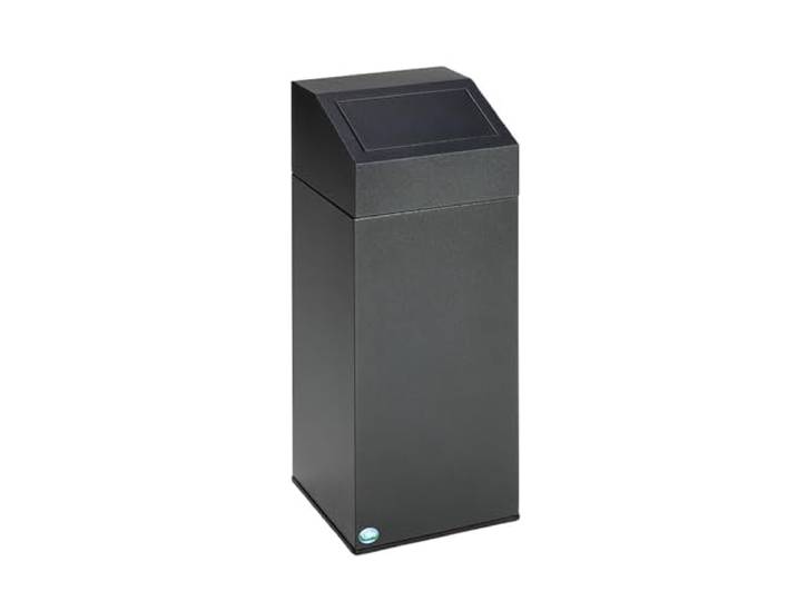 PROREGAL Selbstlöschender Wertstoffsammler Metall 47 Liter, HxBxT 79x32x32cm Verzinkter Stahl Dunkelgrau Mülleimer Abfalleimer Müllkorb