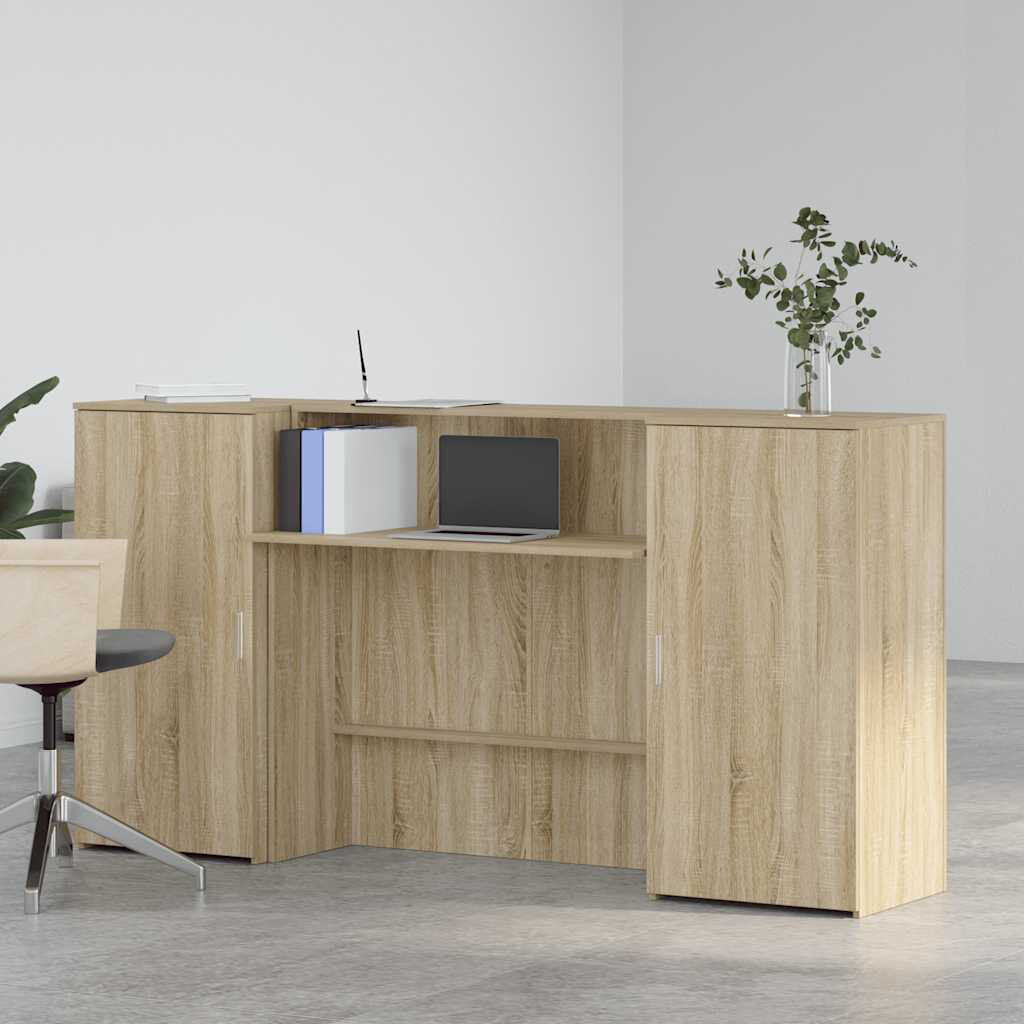 Latitude Run Baki Standing Desk Sonoma Oak 103.5cm H x 200cm W x 50cm D