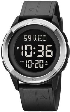 Everyday Crate SKMEI 2047 Mens Waterproof Sports Digital Wrist Watch Multifunctional Watch silver+black