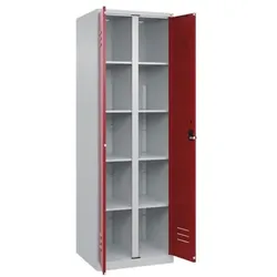 CP Wäschespind »Classic Plus zueinander zuschlagende Türen Korpus lichtgrau« Drehri rot, 80x185x50 cm