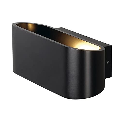 SLV OSSA Wandlamp Ovaal Zwart met R7s Fitting voor Op- en Neerwaartse Verlichting