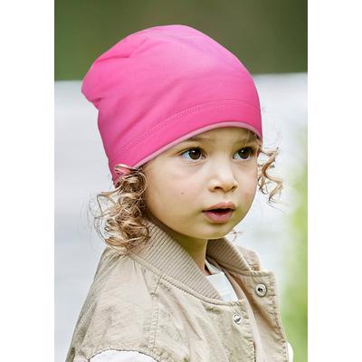 Beanie MAXIMO, Mädchen, Gr. 57, pink, Baumwollmischung, Mützen Beanie, UV-Schutz 50+ schützt Kinder zuverlässig vor Sonnenstrahlen