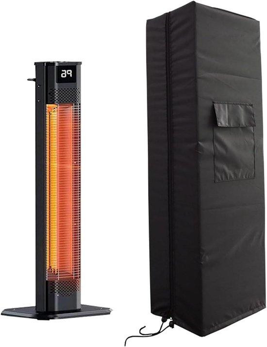 Terrasverwarmer Hoes Zwart - Waterdichte Beschermhoes van Oxford Stof - B/D/H: 32 x 26 x 104 cm