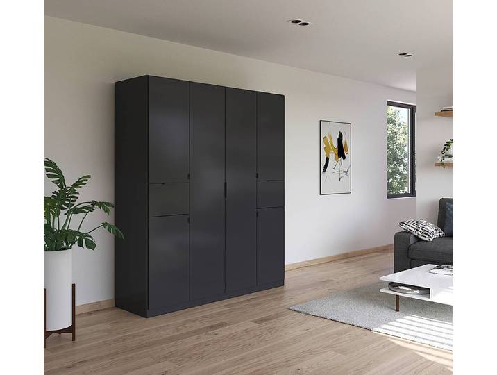 Armoire Ticao 181cm Gris/Gris métallisé