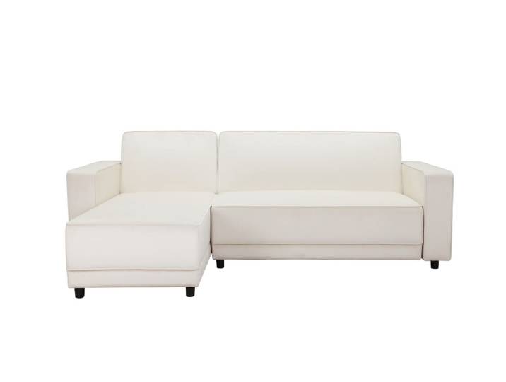 Canapé-lit 3 places avec chaise longue en velours crème