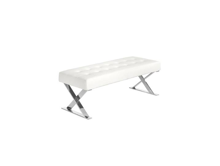Design Sitzbank „Avantgarde“ Leder Silber, Weiss Angel Cerdá