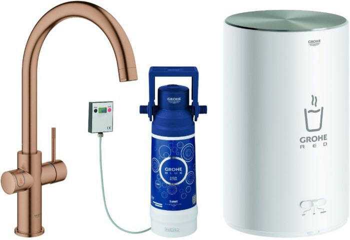 Grohe Red Spültisch-Einhebelmischer 30083DL1 warm sunset gebürstet, M-Size, mit Boiler