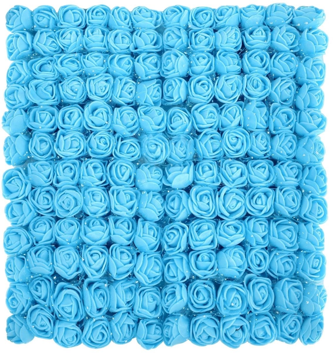 Dailygoods Kunstrozen Lichtblauw - 144 Stuks - Mini-Foamrozen - 1,5 x 2,5 cm