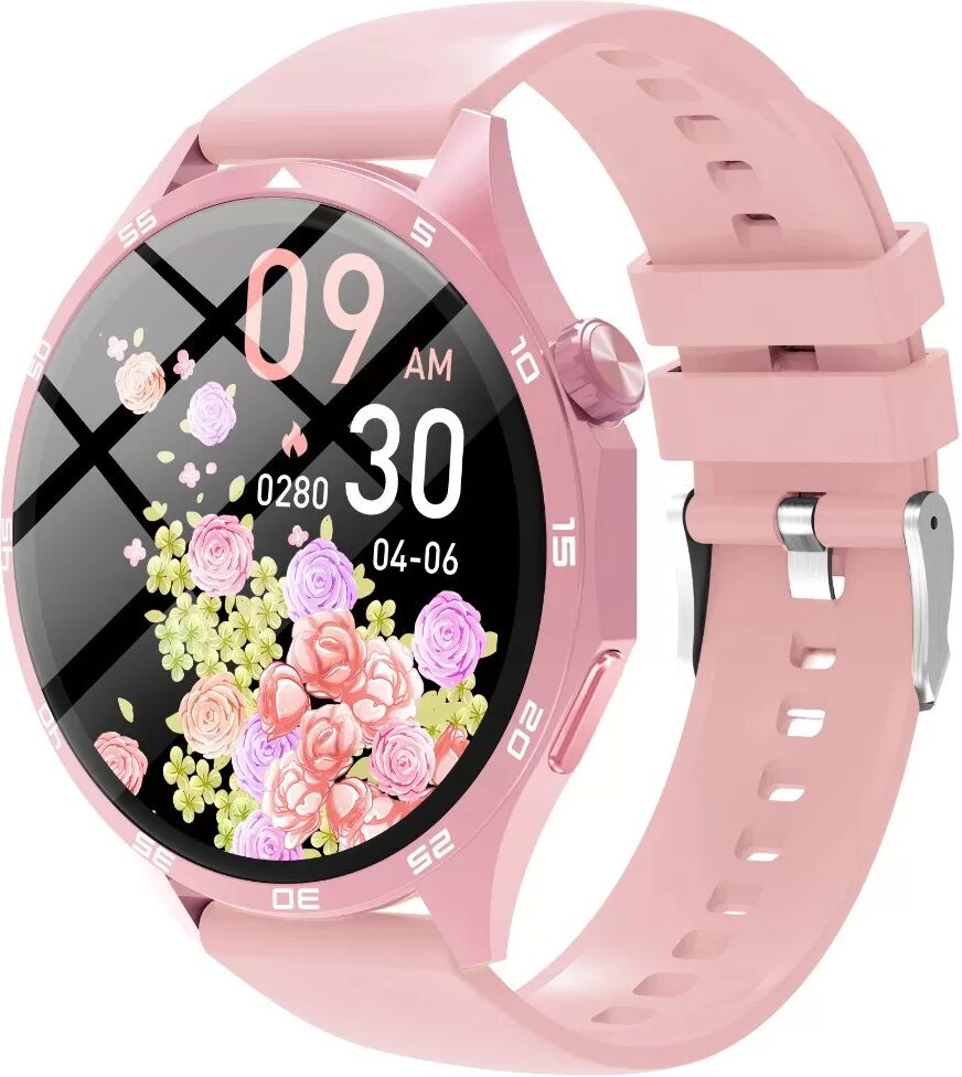 INF Multifunktionale Smartwatch mit Bluetooth-Anrufen, Herzfrequenzmesser und anpassbarem Zifferblatt Rosa