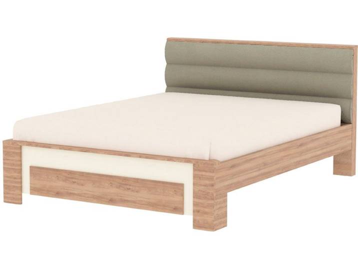 Bettgestell, Samtvelours, Beige, 180×200 cm, Gepolstertes Kopfteil, Klassisch, Home Affaire