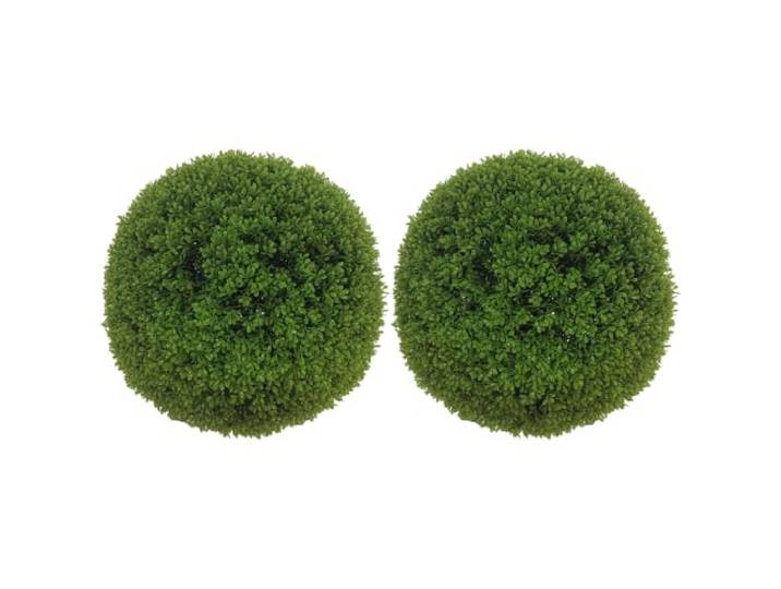 HOMCOM 2er-Set Künstliche Buchsbaumkugel UV-beständig im Topf Ø40 cm
