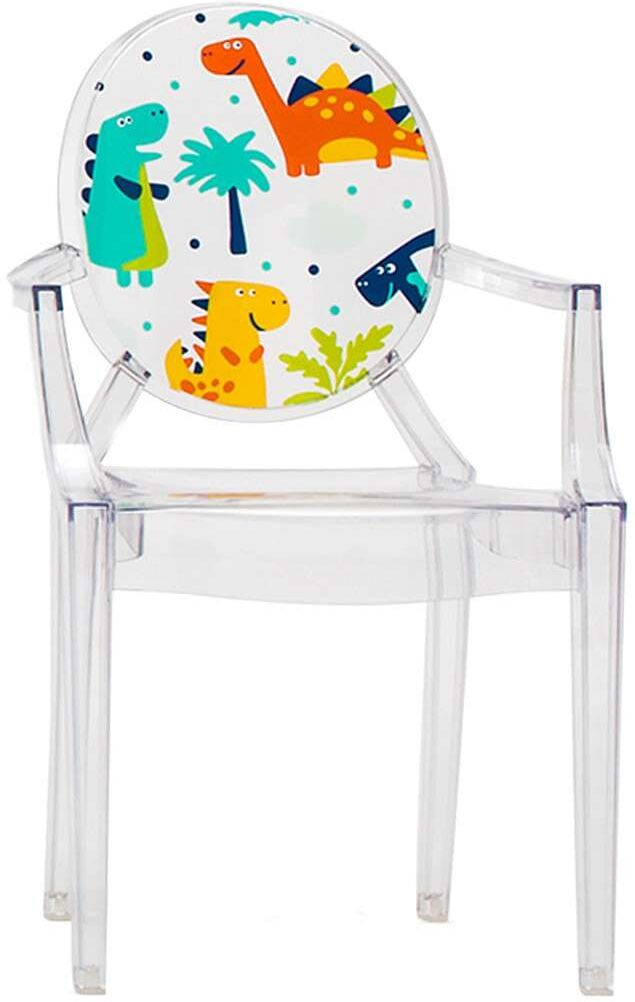 Kartell Lou Lou Ghost Kinderstuhl Special Edition (glasklar transparent / Dekor ... glasklar transparent / Dekor Dinosaurier
