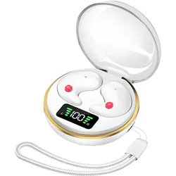 Avizar Schlafkopfhörer BT extra flach mit LED Case (4 h, Kabellos), Kopfhörer, Weiss
