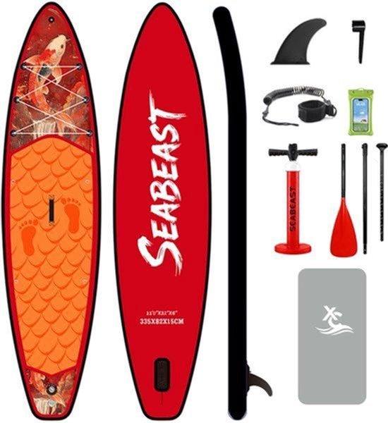 Aufblasbares SUP-Board, 335 cm - Farbe HS032 - Gewicht: 13 kg - Inklusive Rucksack - Stand-Up-Paddle-Board
