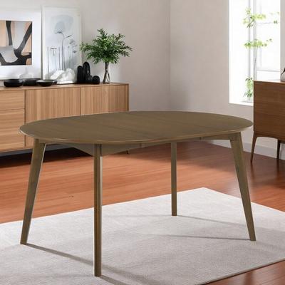 ZWYO HOSIMU "42"" Traditional Oval Extendable Dining Table, Wood Kitchen Table with Removable Leaf for 6"
