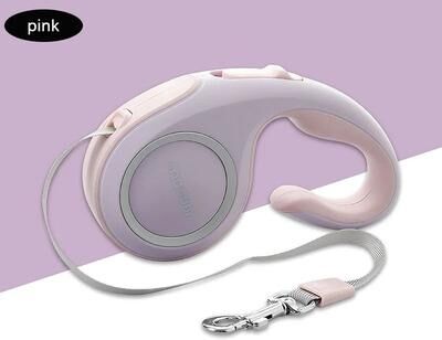 Inspired Living PawGlide Retractable Dog Leash For Small & Medium Dogs pink 5m
