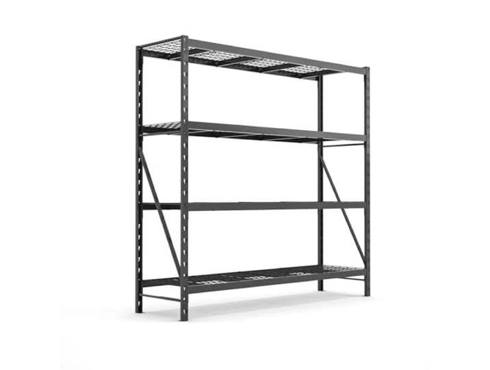 Home36 Industrie Schwerlastregal schwarz 180x53x183 cm - Regal mit 4 Einlageböden - bis 1.600 kg belastbar - Kellerregal, Lagerregal