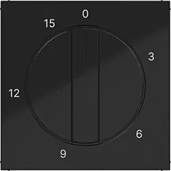 Hager WAF1314BG Zentralstück für mechanische Zeitschaltuhr 0-15 min, A.x/C.x, nachtschwarz gl