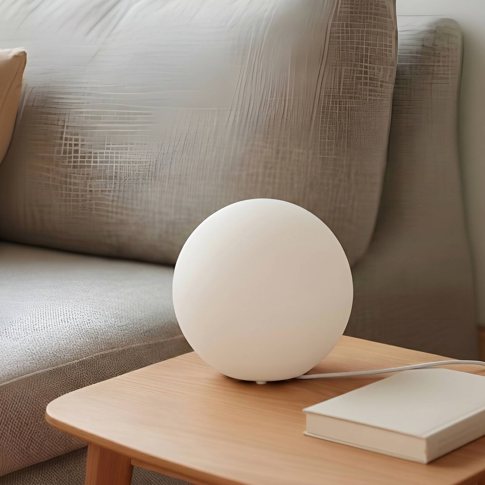 Lámpara de mesa Marike Lindby, Blanco / Ópalo, Salón / Comedor, Vidrio, Moderno, Lámpara de mesa