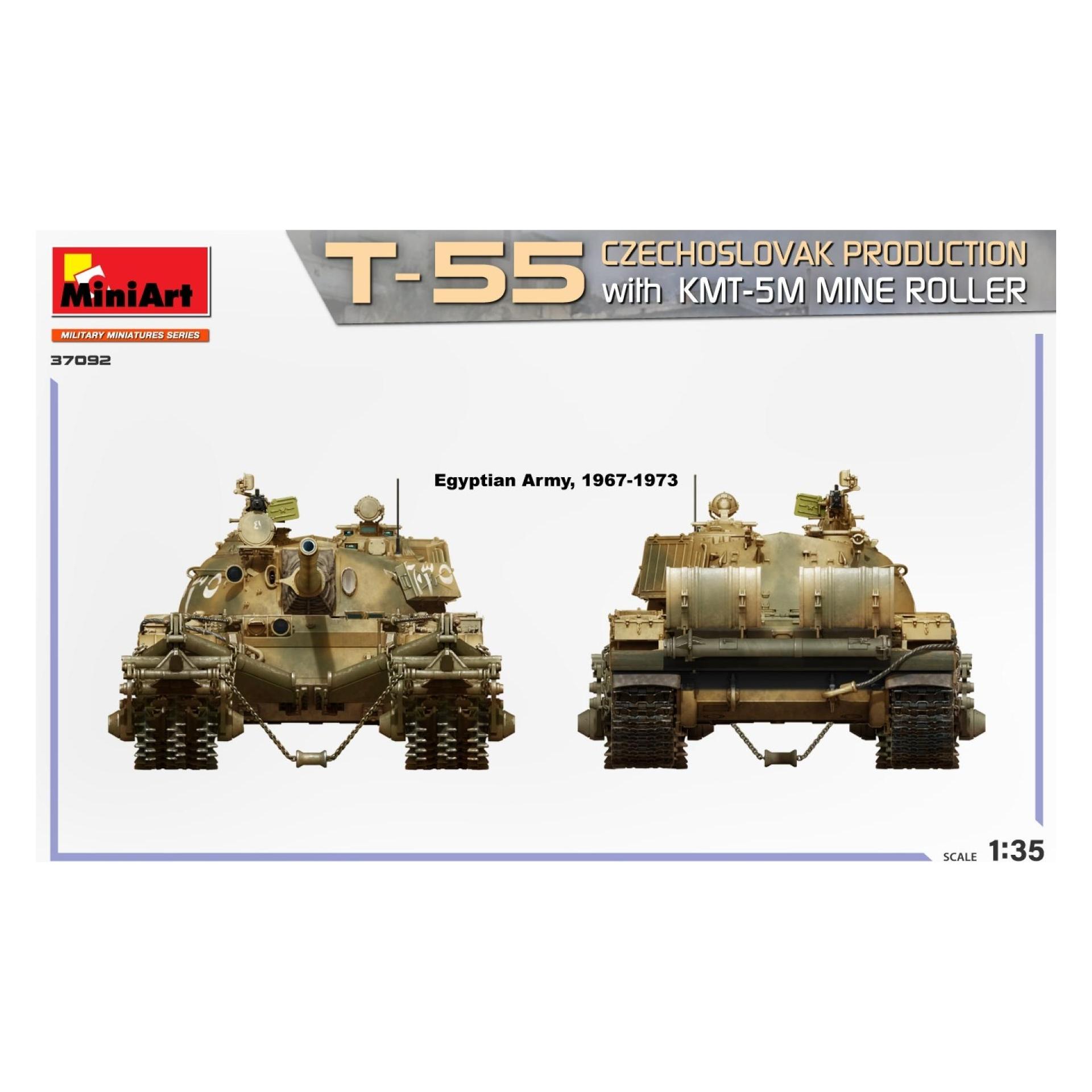 Mini art T-55 Czechoslovak Production with KMT-5M Mine Roller (37092)