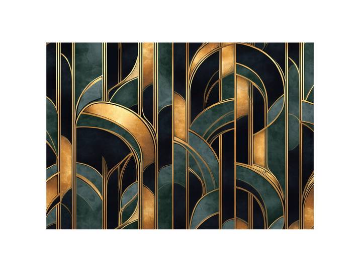 FOTOTAPETE Art Deco Abstrakt Grün 200x140 cm