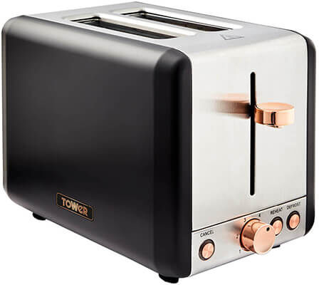 Tower Cavaletto Toaster 2 Slice Black
