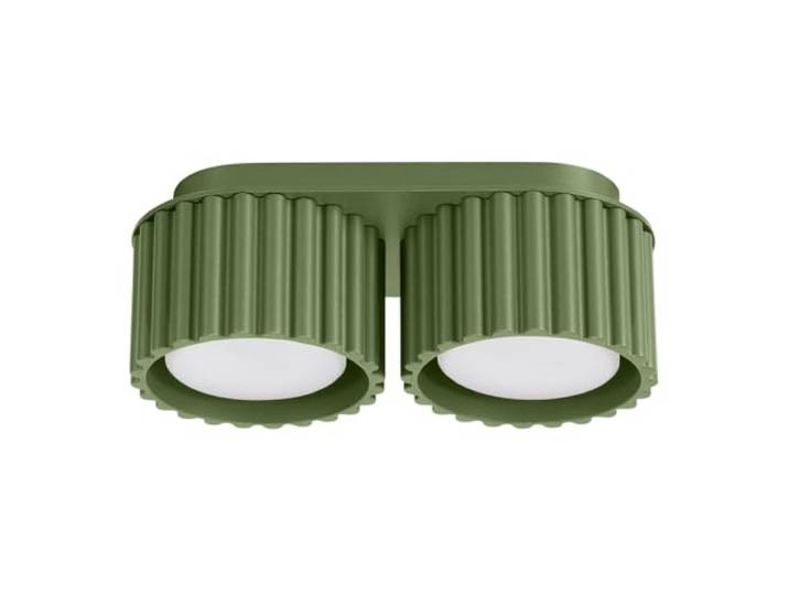 SOLLUX lighting Plafonnier - Spot de plafond en aluminium - 2 flammes - Ampoule LED - Vert olive Aura
