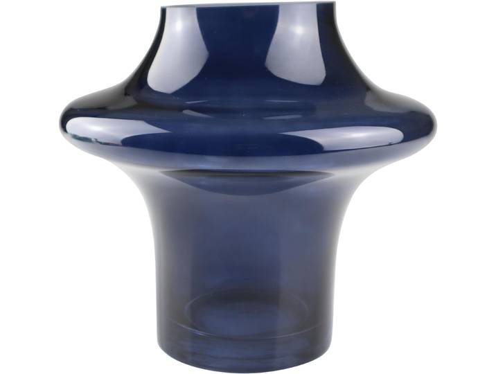 Dekovase AM DESIGN aus blauem Glas , blau, B:20cm H:20cm, Glas, Vasen, Dekovase, setzt mit ihrer runden Form Akzente