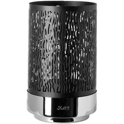 Marian schwarzes Windlicht mit wellenförmigen Cut-Outs  Ø 16 cm, Höhe 26 cm