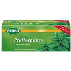 Herba Kräutertee Pfefferminze Tassenportion, 25 Stück