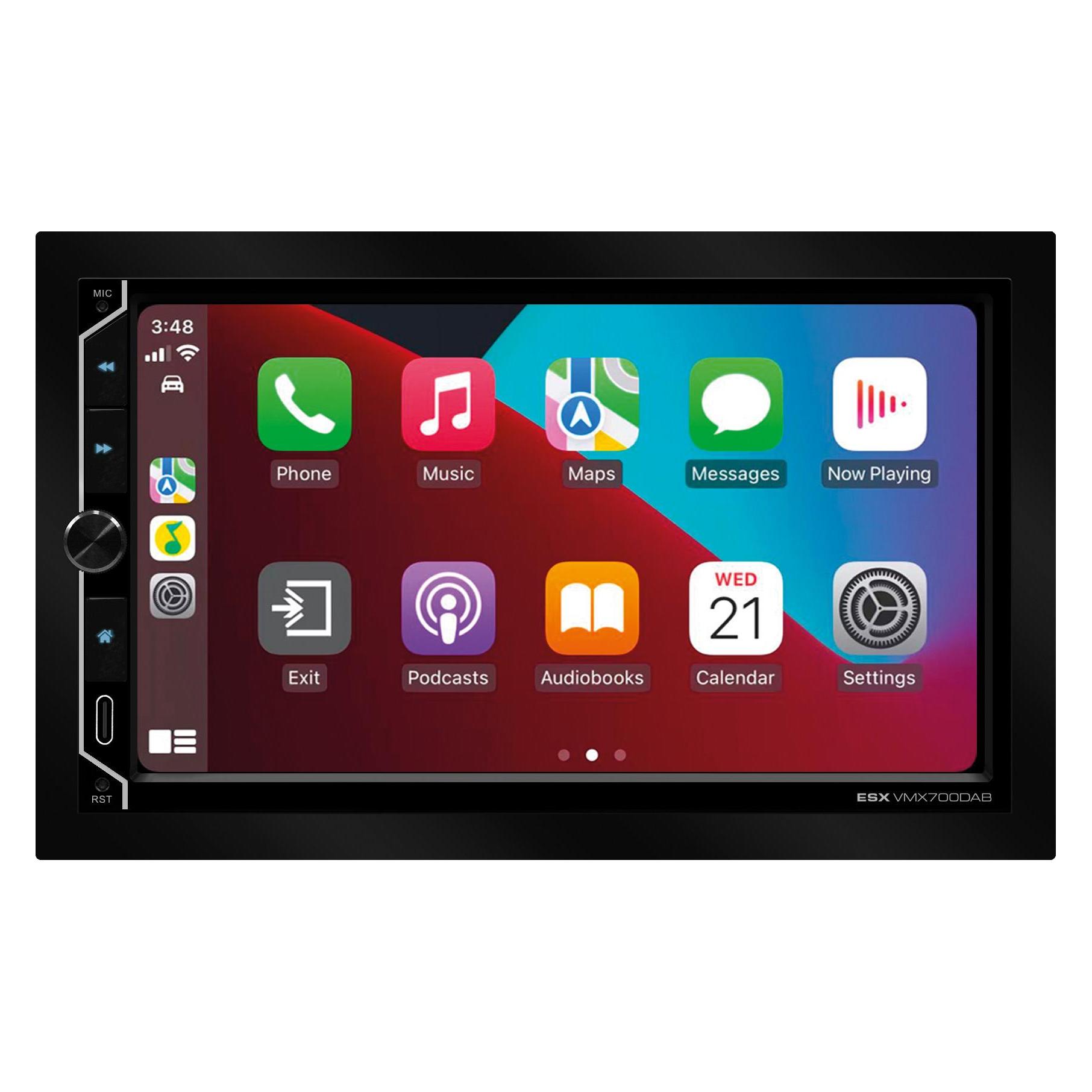 ESX VMX700DAB | Universal 2-DIN Media Moniceiver mit 17,8 cm (7") Touchscreen (Android Auto, Apple Carplay) (VMX700DAB)