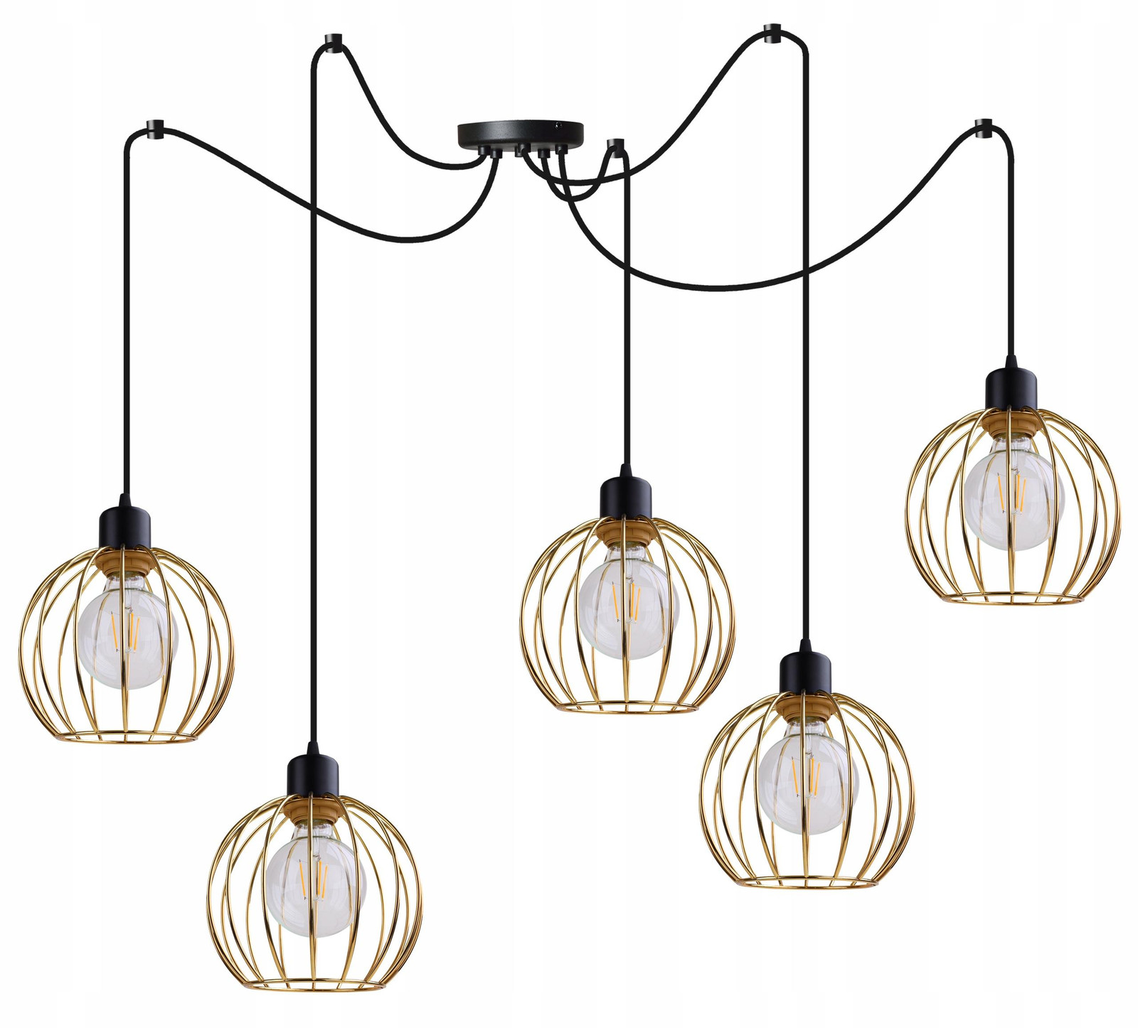 Light Hom Gouden Spinnenweb Plafondlamp in Industriële Stijl met LED-verlichting